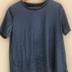 Velvet scoop neck T-shirt